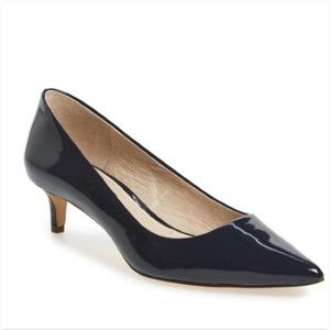 Louise et Cie Jacoba Kitten Heel Pump Navy Patent Leather Size 8 Shoes
